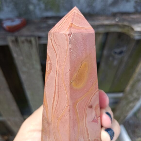 Pink Polychrome Jasper Stone Tower, Dessert Jasper Rock Polished specimen Crysta - Picture 5 of 7